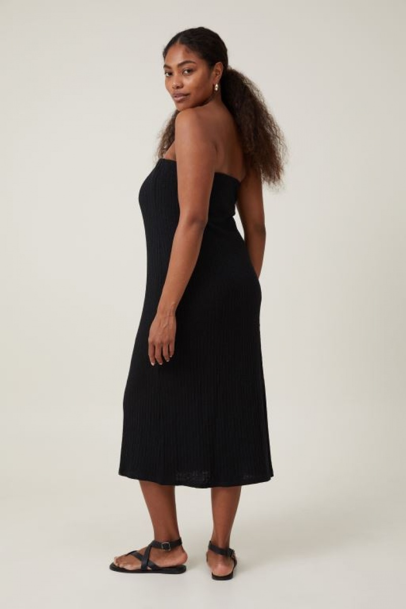 Cotton On Snow Tube Women's Maxi Dress Black | 65KyvFasvWL