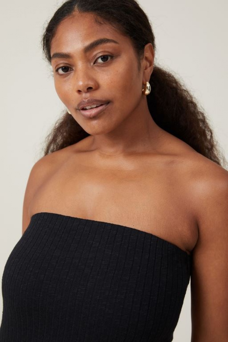 Cotton On Snow Tube Women's Maxi Dress Black | 65KyvFasvWL