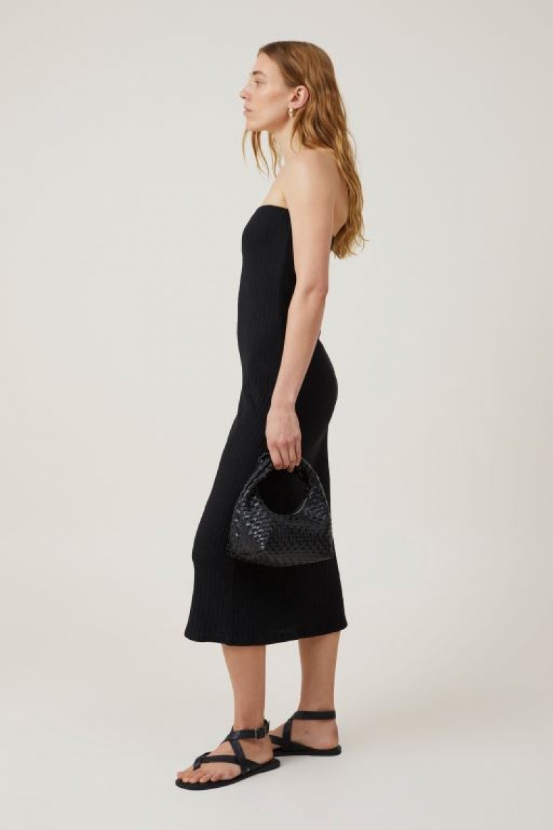 Cotton On Snow Tube Women's Maxi Dress Black | 65KyvFasvWL