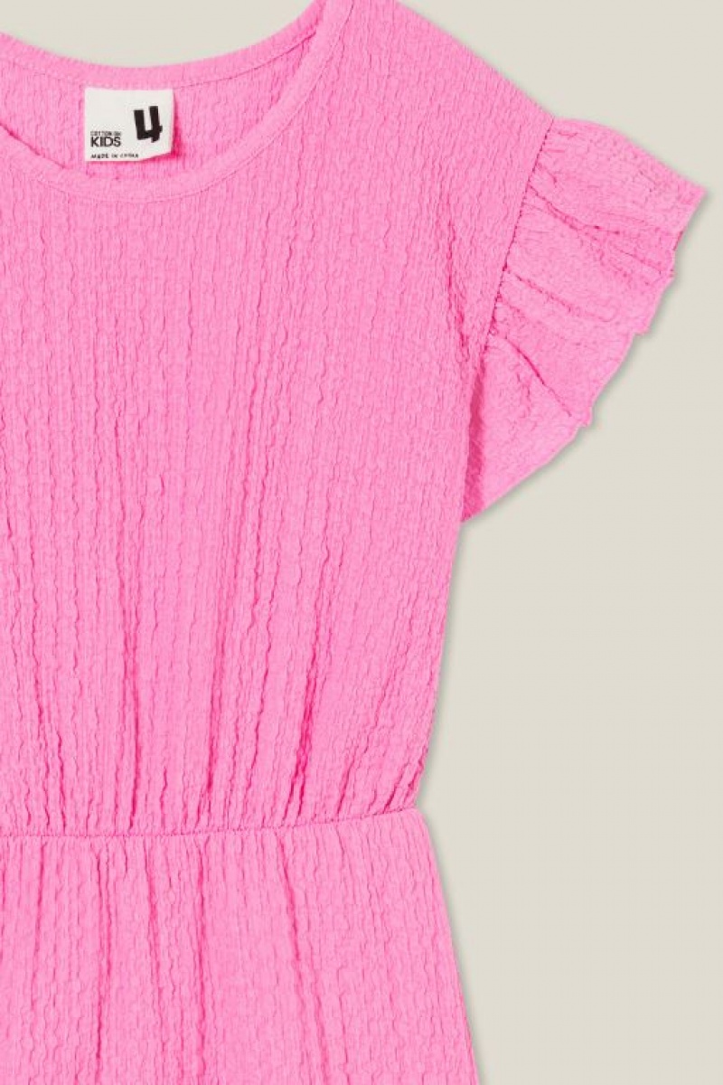 Cotton On Sonia Short Sleeve Girls' Dress Pink | 2WR8VsqbzGv
