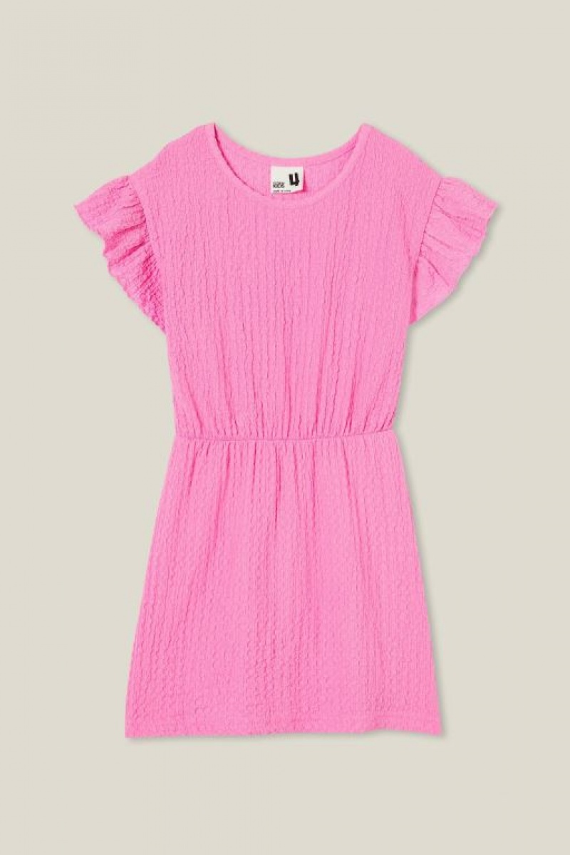 Cotton On Sonia Short Sleeve Girls\' Dress Pink | 2WR8VsqbzGv