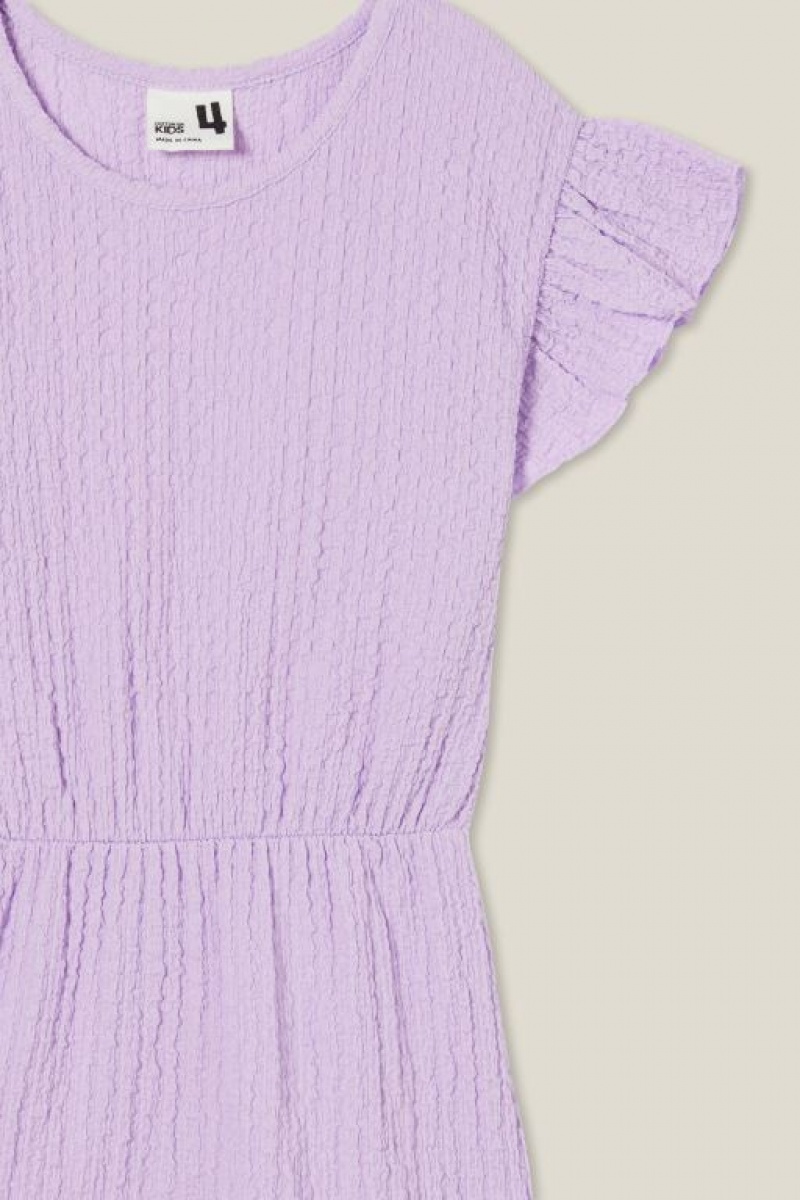 Cotton On Sonia Short Sleeve Girls' Dress Purple | RZkJNBkUpCx