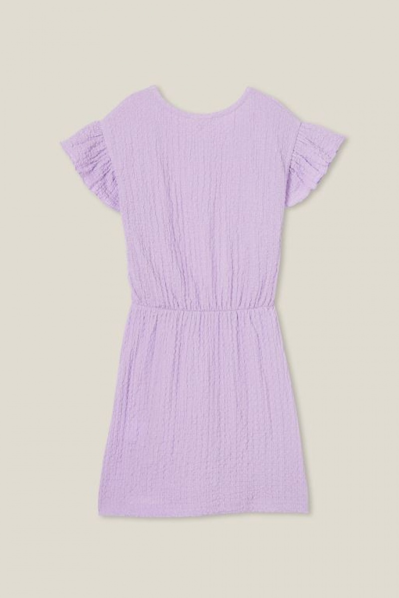 Cotton On Sonia Short Sleeve Girls' Dress Purple | RZkJNBkUpCx