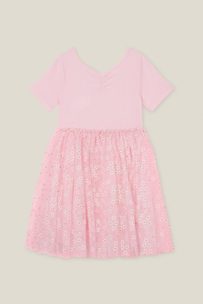 Cotton On Sophia Up Girls' Dress Pink | uNC2dN96oFV