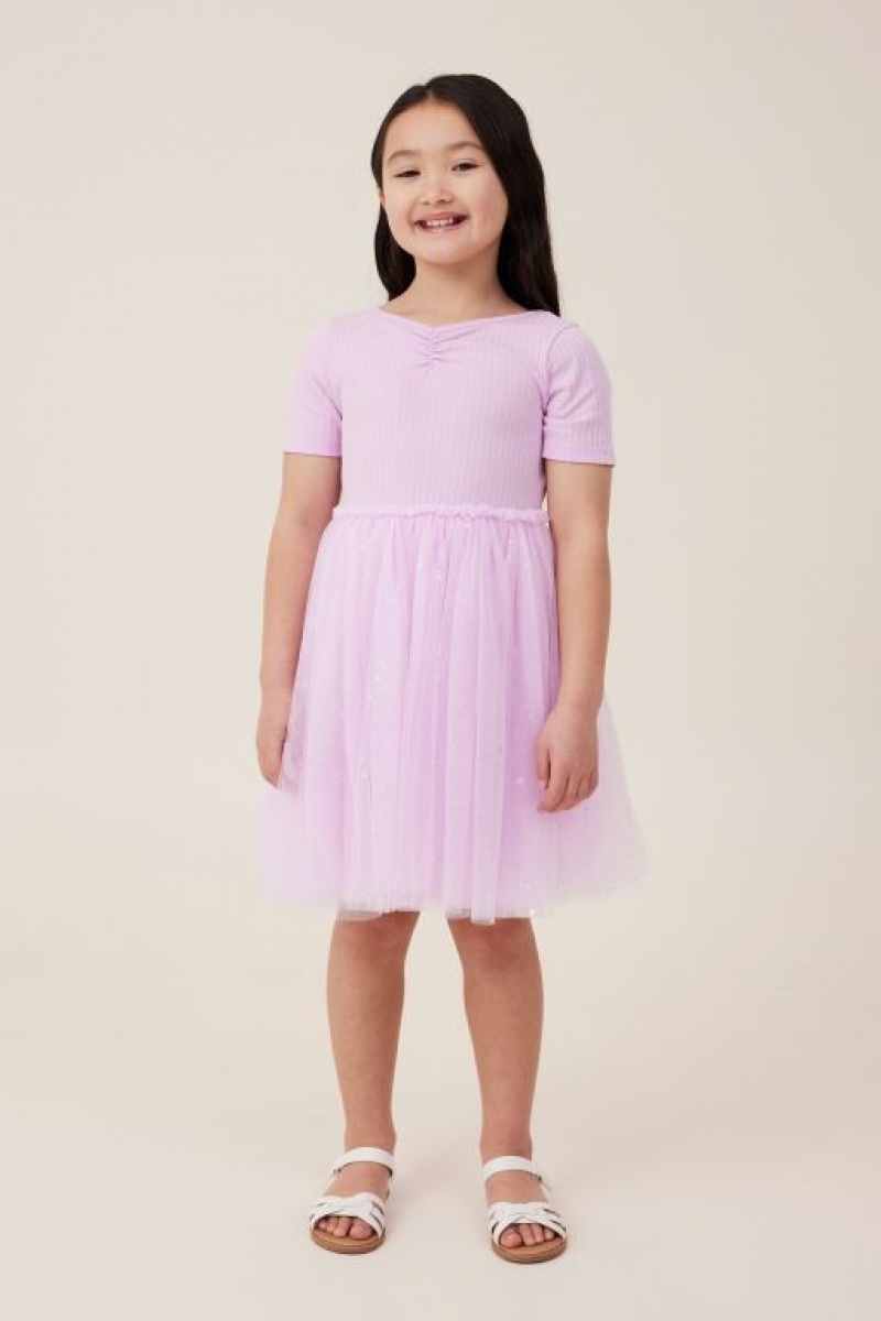 Cotton On Sophia Up Girls' Dress Purple | luvCgSoTGF3