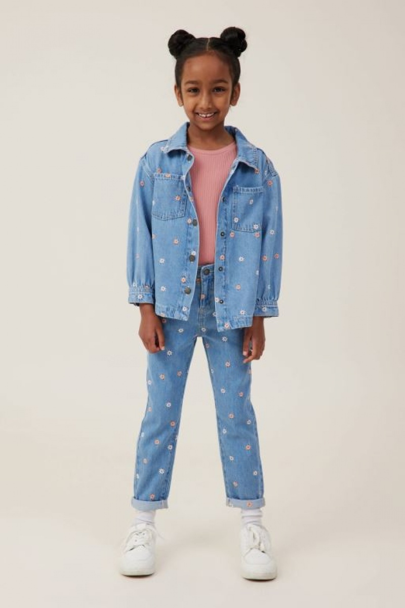 Cotton On Sophie Denim Shacket Girls' Jackets Wash | 9aNAwgnrkzu