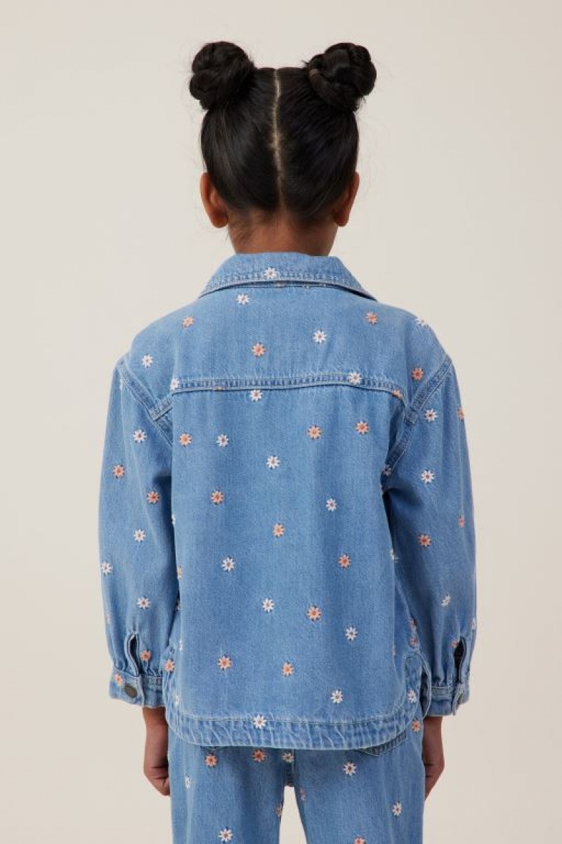 Cotton On Sophie Denim Shacket Girls' Jackets Wash | 9aNAwgnrkzu