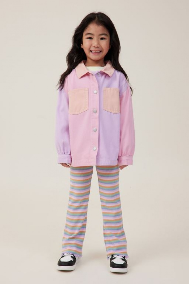 Cotton On Sophie Denim Shacket Girls' Jackets Pastel | hiVcfqQ4TX2