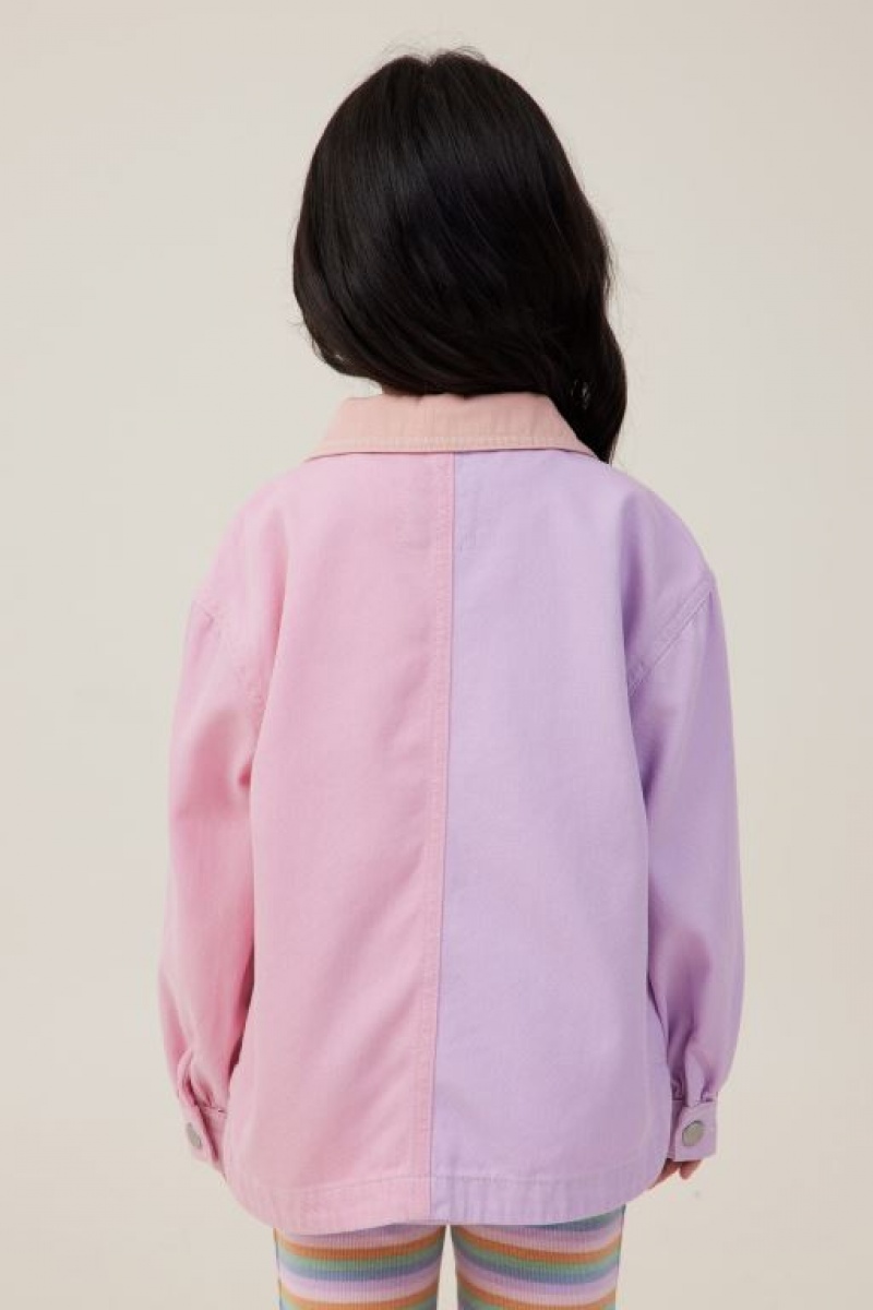 Cotton On Sophie Denim Shacket Girls' Jackets Pastel | hiVcfqQ4TX2