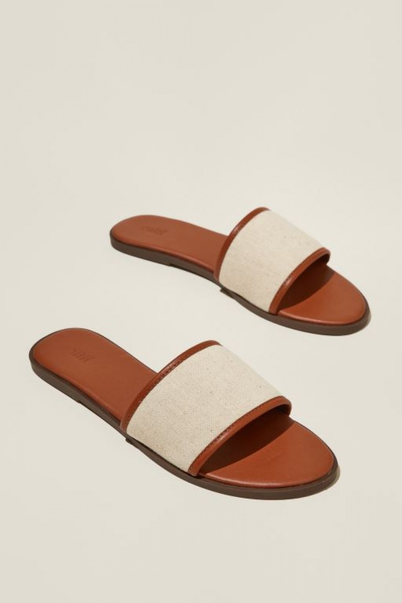 Cotton On Sorrento Single Vamp Women's Sandals Brown | qdL0k5bT6we