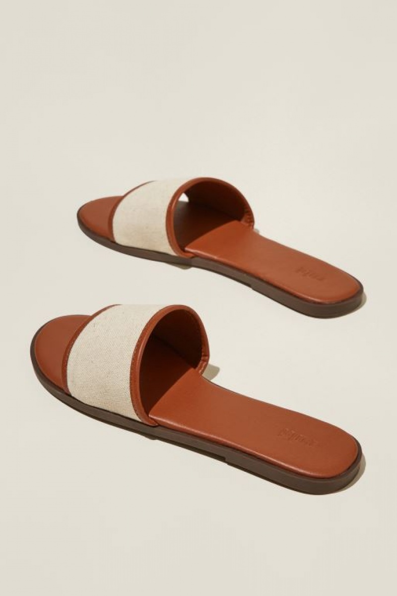 Cotton On Sorrento Single Vamp Women's Sandals Brown | qdL0k5bT6we