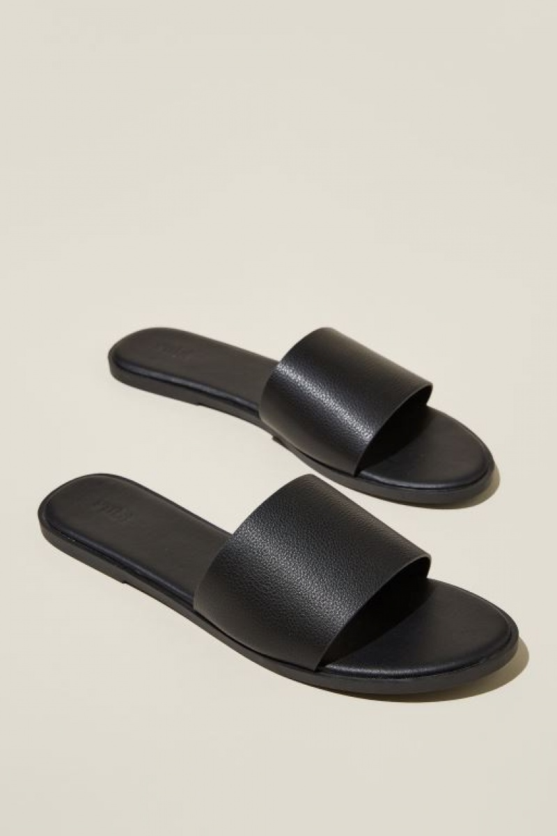 Cotton On Sorrento Single Vamp Women's Sandals Black | 8G7s3jSLusx