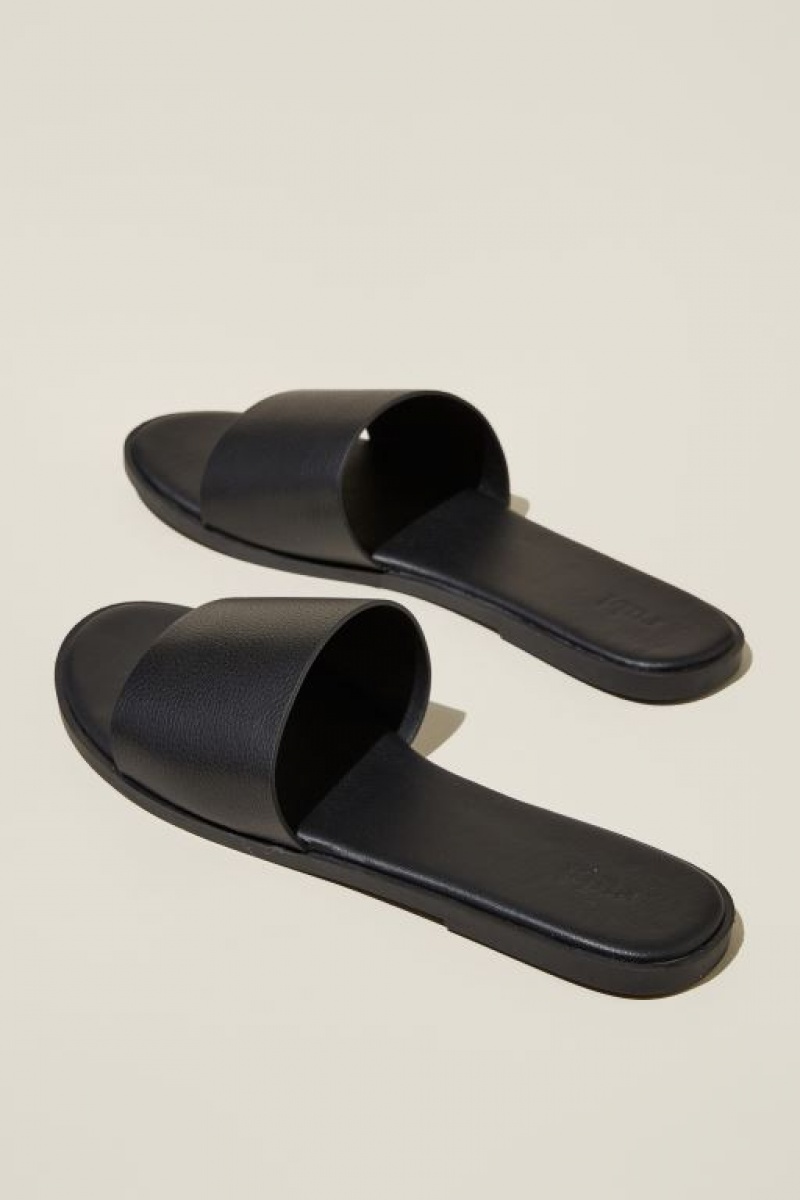 Cotton On Sorrento Single Vamp Women's Sandals Black | 8G7s3jSLusx