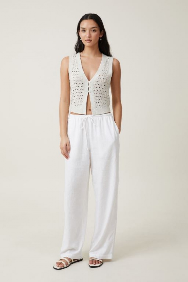 Cotton On Sparkle Mesh Vest Women's Knitwear Porcelain | BfKvCfDohBg