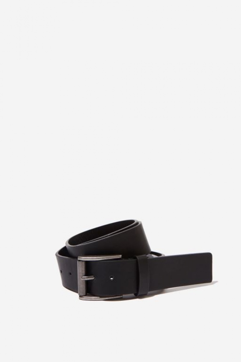 Cotton On Square Buckle Pu Men\'s Belts Black | 7928JKG1Fvq