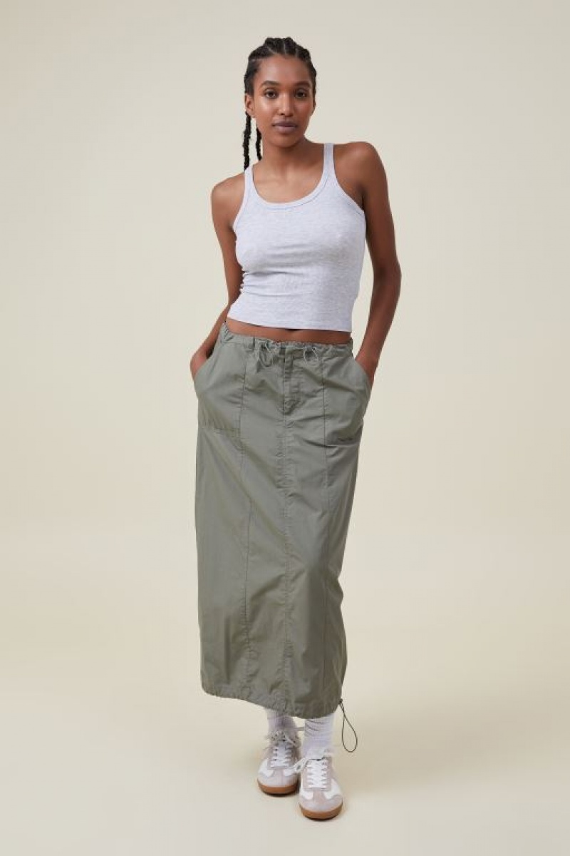 Cotton On Staple Rib Scoop Neck Women's Tanks Grey | 16nGoL0C00F