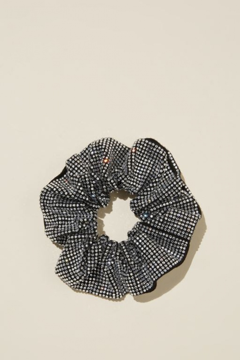 Cotton On Stassie Diamante Scrunchie Women\'s Hair Accessories Silver | q5apv4YTYq9