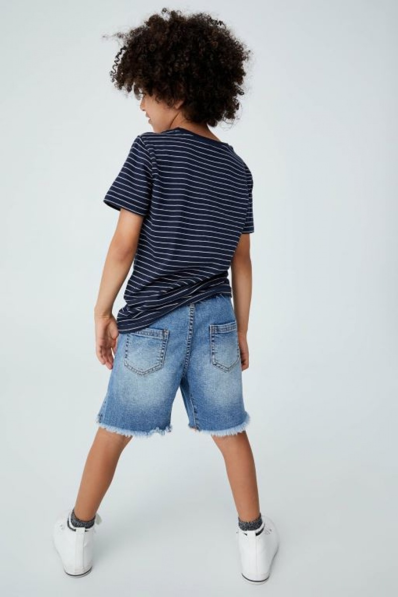 Cotton On Straight Fit Boys' Shorts Blue | lKzTMj9W6YU