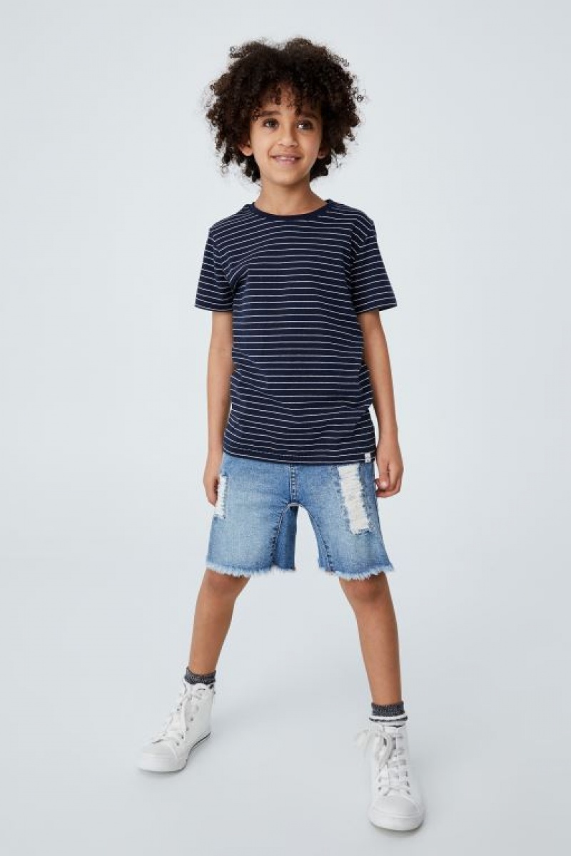 Cotton On Straight Fit Boys' Shorts Blue | lKzTMj9W6YU