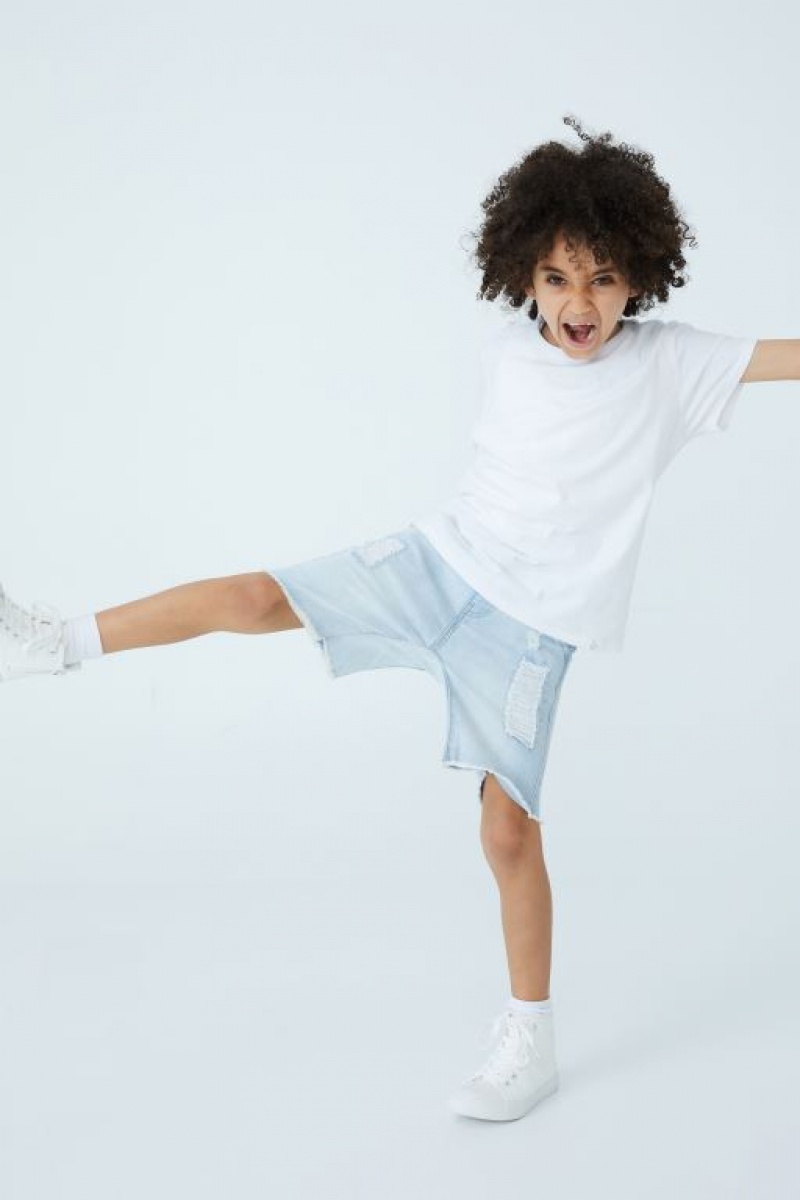 Cotton On Straight Fit Boys' Shorts Light Blue | wHOoUs04aKo