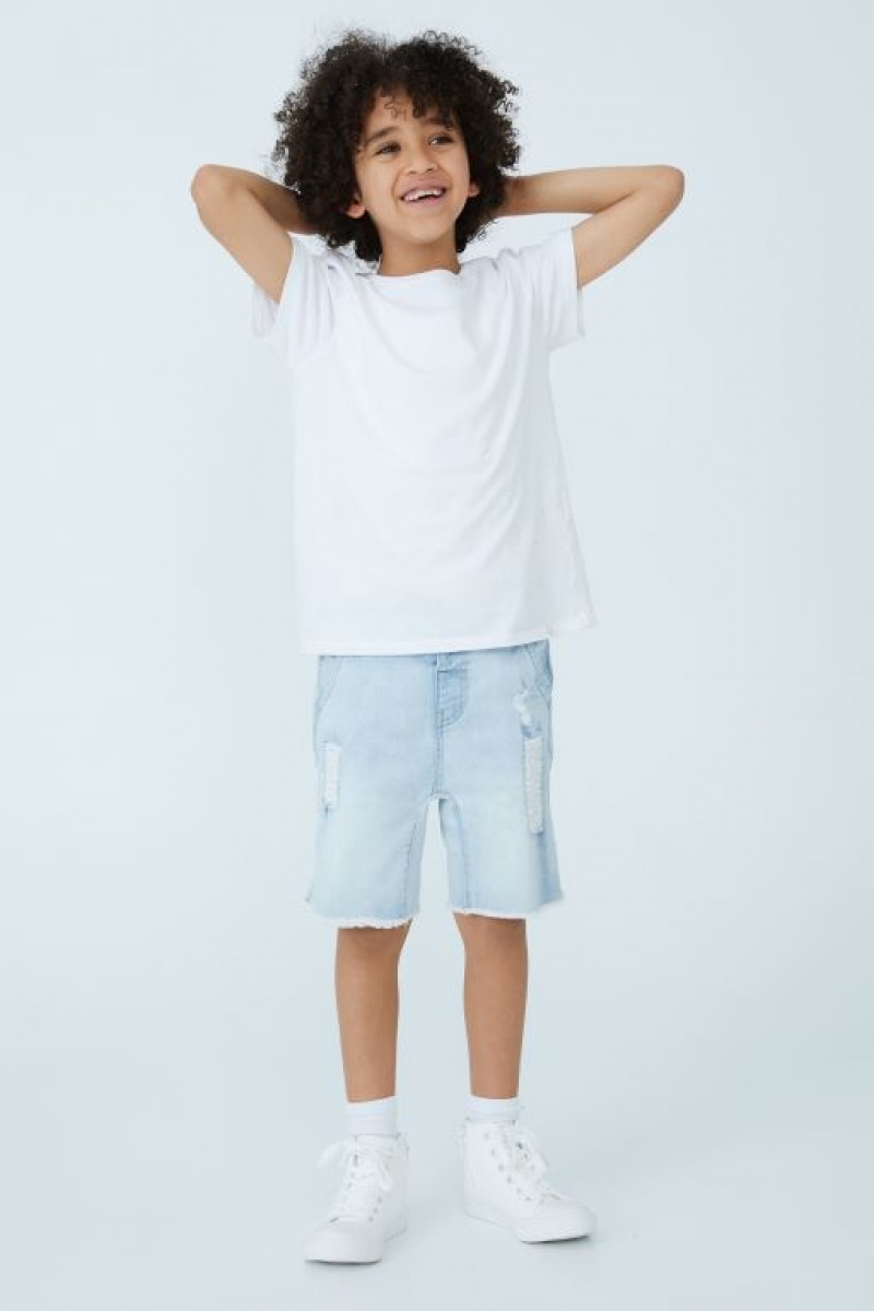 Cotton On Straight Fit Boys\' Shorts Light Blue | wHOoUs04aKo