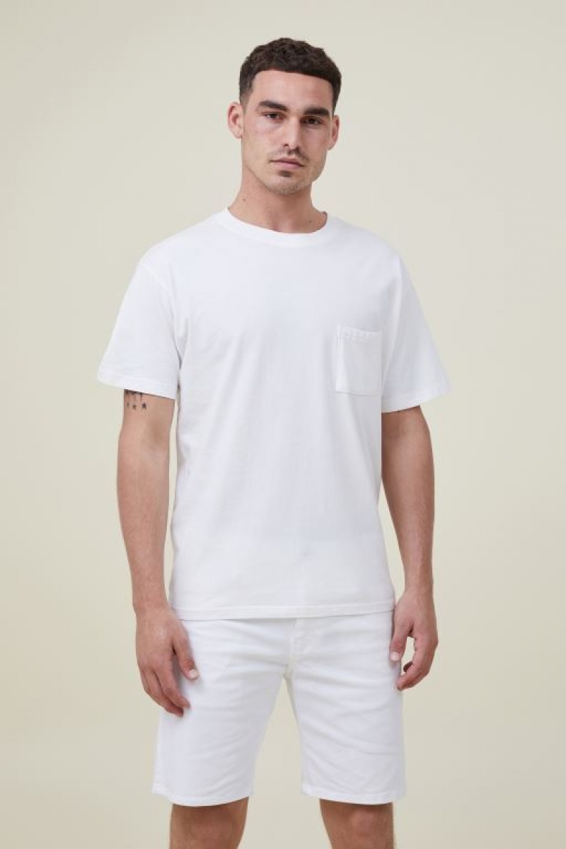 Cotton On Straight Men's Shorts Ecru | Ih2SP9U7tMr