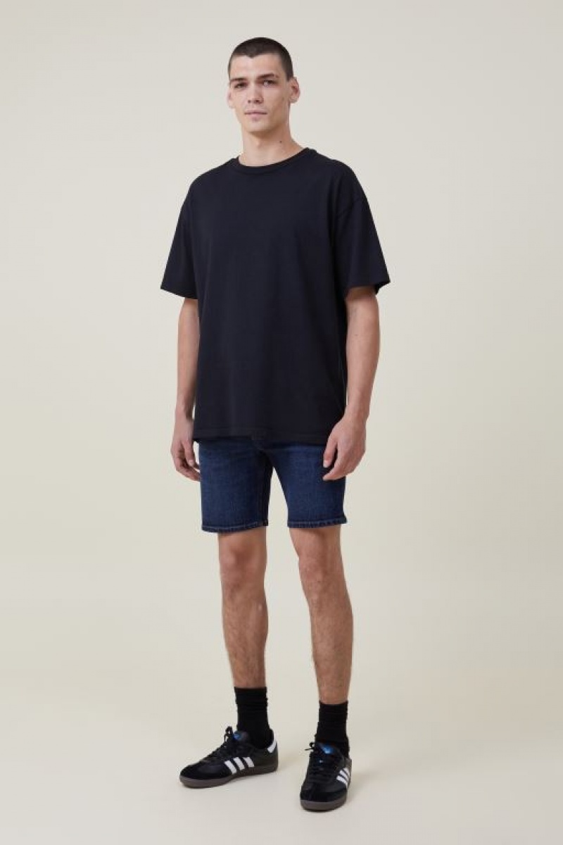 Cotton On Straight Men\'s Shorts Navy Wash | 32SArcSlSAe