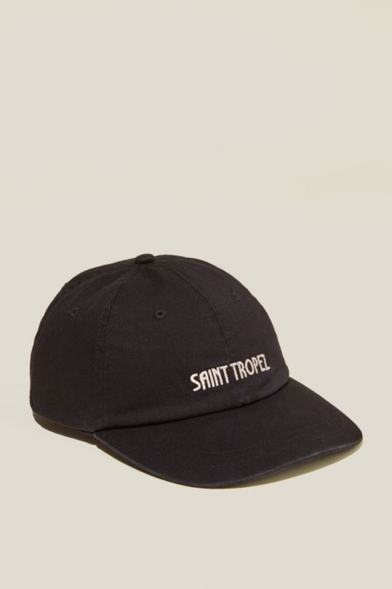 Cotton On Strap Back Dad Men\'s Caps Black | 4h7NwWYZjti