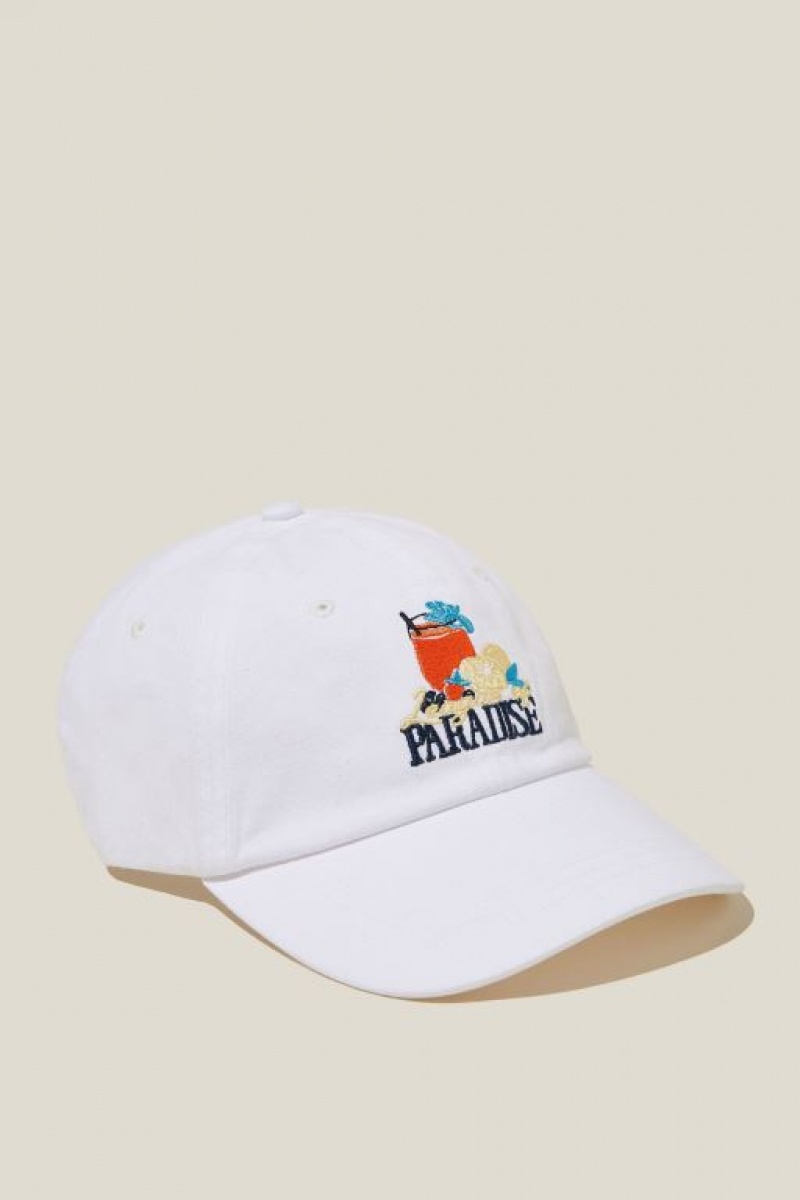 Cotton On Strap Back Dad Men\'s Caps White | ZqS57l33znS