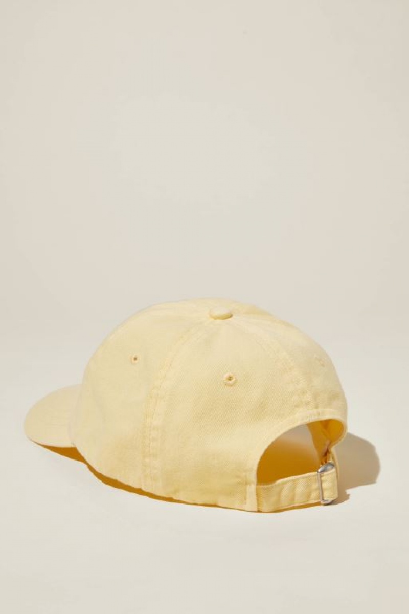 Cotton On Strap Back Dad Men's Caps Yellow | nILJT19P2RL