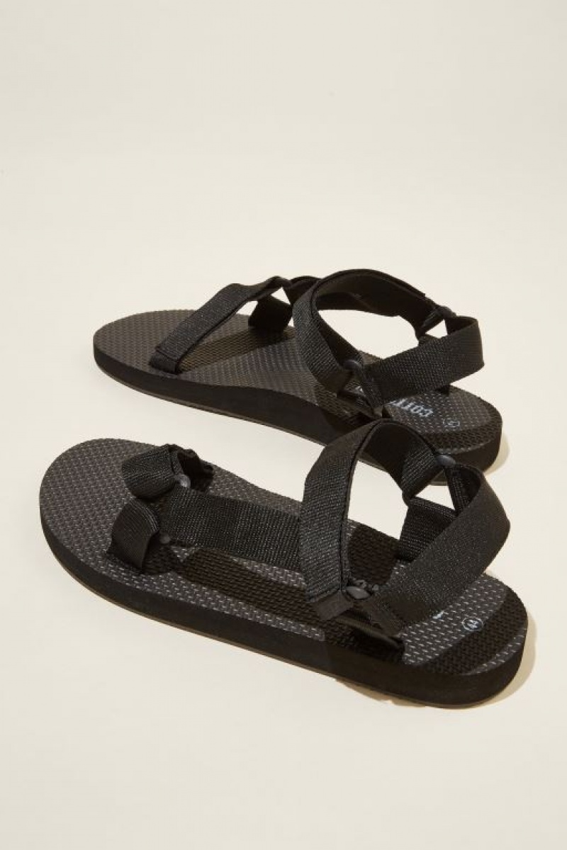 Cotton On Strap Men's Sandals Black | PHMJ5ZY4Gcy
