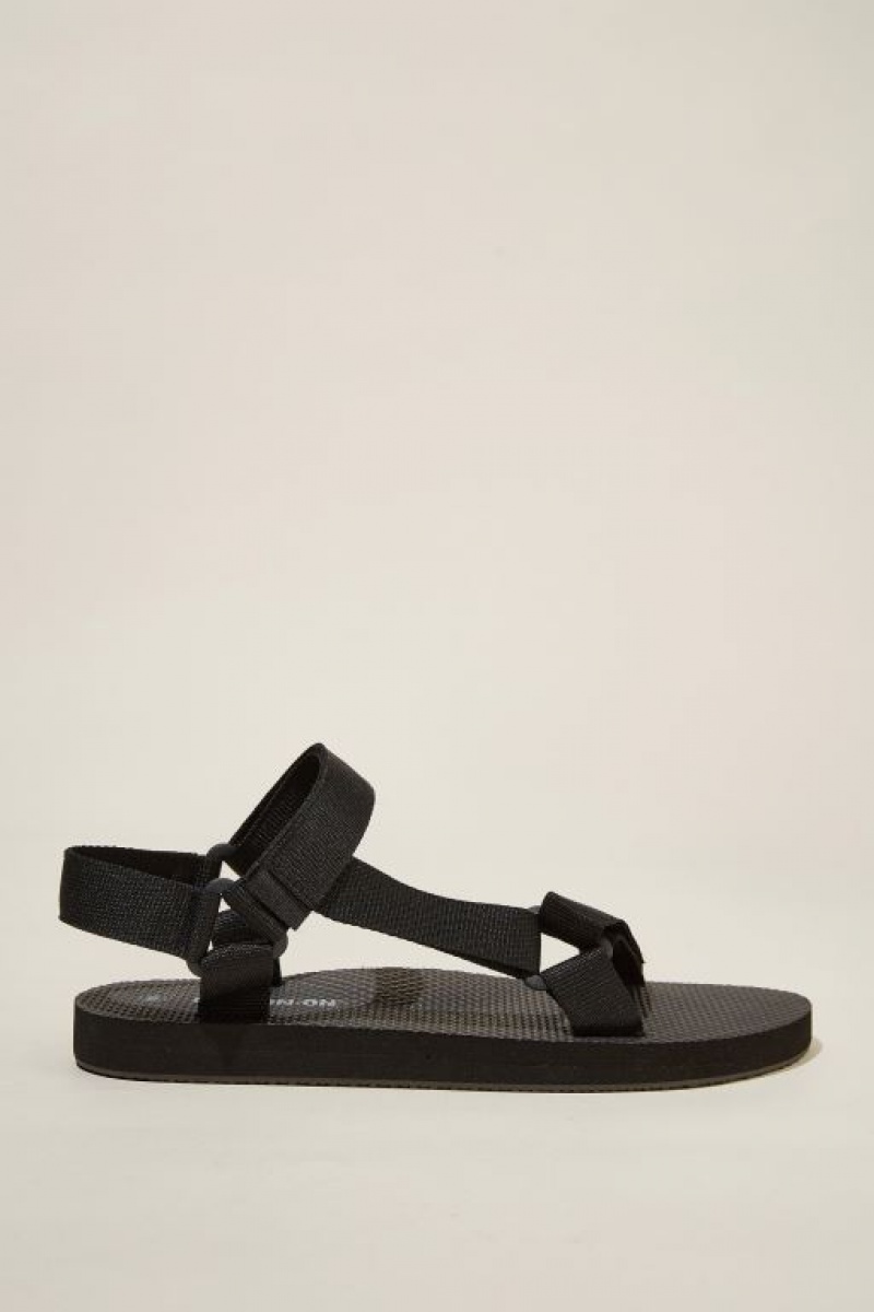 Cotton On Strap Men\'s Sandals Black | PHMJ5ZY4Gcy