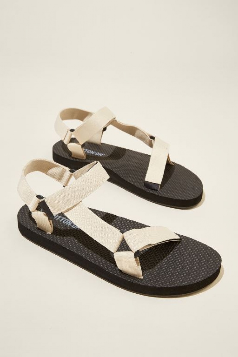 Cotton On Strap Men's Sandals Ecru | SqHQr0848LL