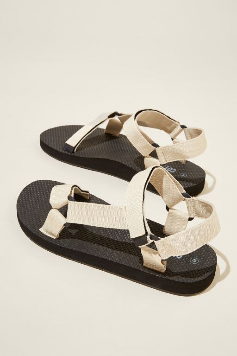 Cotton On Strap Men's Sandals Ecru | SqHQr0848LL