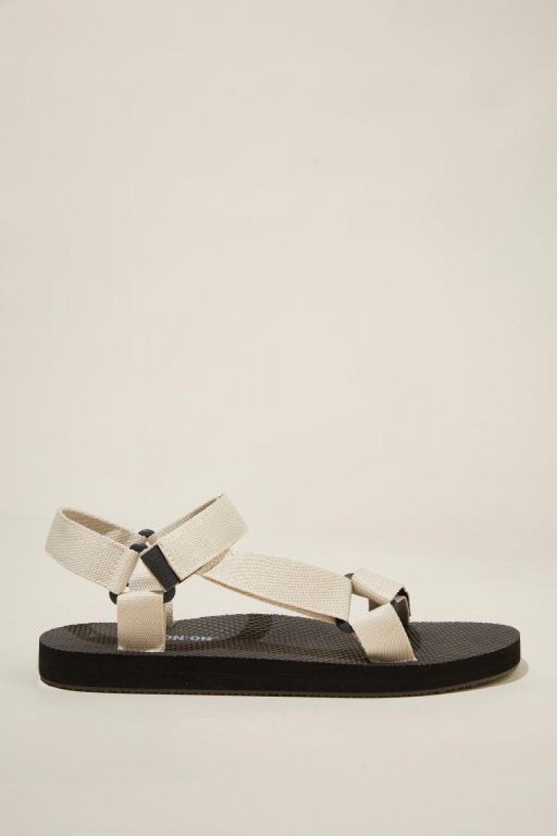 Cotton On Strap Men\'s Sandals Ecru | SqHQr0848LL