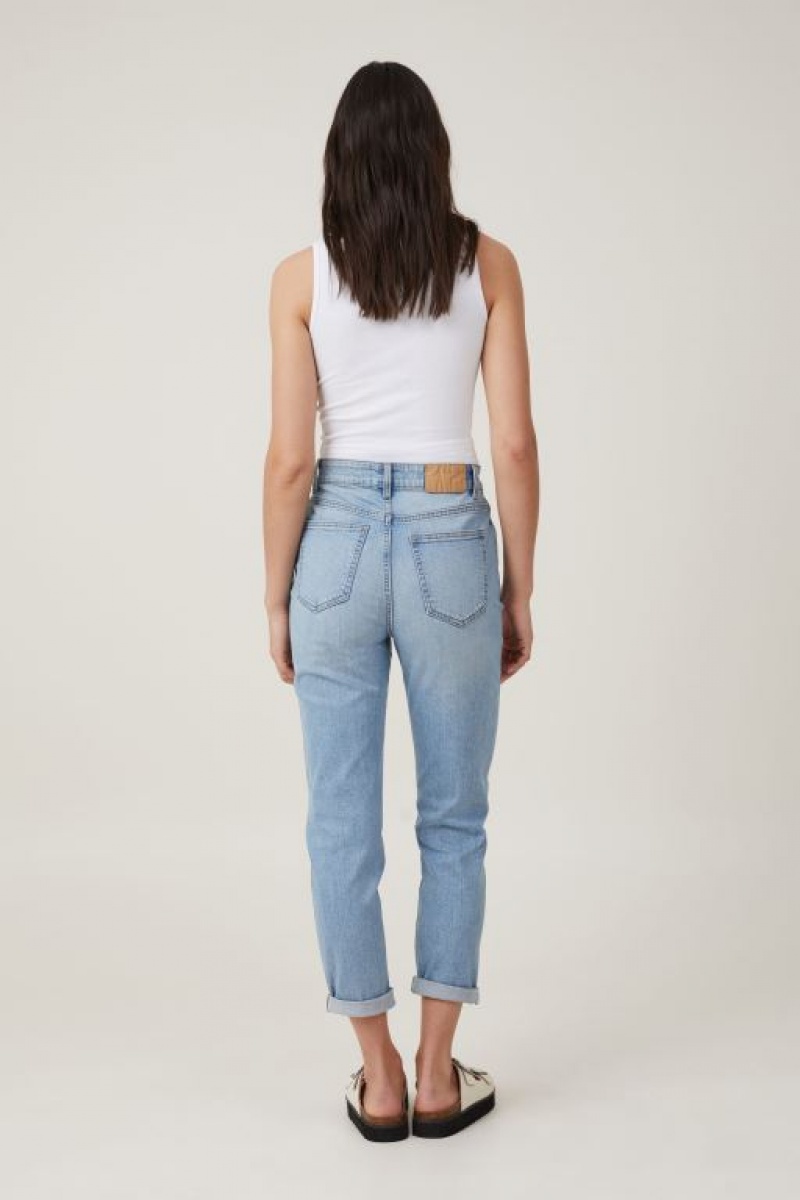Cotton On Stretch Mom Jean Women's Pants Blue | PXPzvecHxia