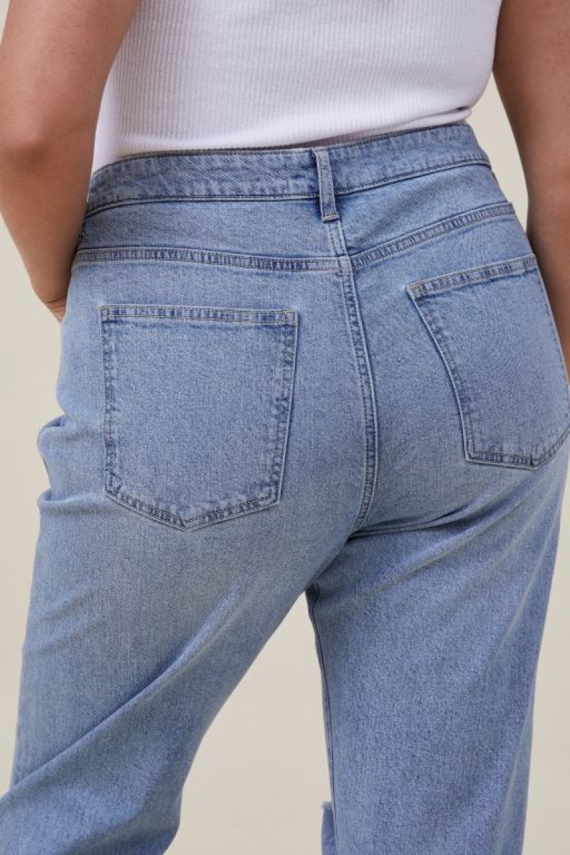 Cotton On Stretch Mom Jean Women's Pants Blue | YxvGyrB8B2k