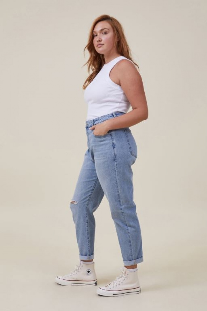 Cotton On Stretch Mom Jean Women's Pants Blue | YxvGyrB8B2k
