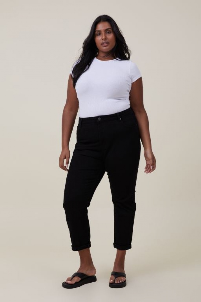 Cotton On Stretch Mom Jean Women's Pants Black | 7YZlXs08bXP