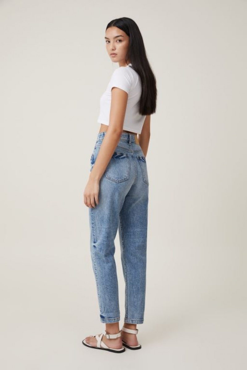 Cotton On Stretch Mom Women's Jeans Blue | odH9tCtw5IZ