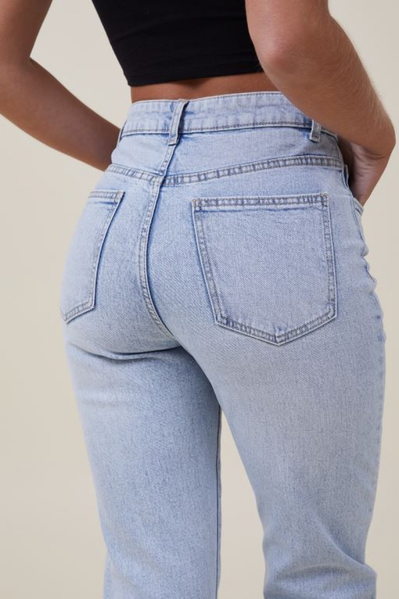 Cotton On Stretch Mom Women's Jeans Blue | 8Bcn8kEpAsC