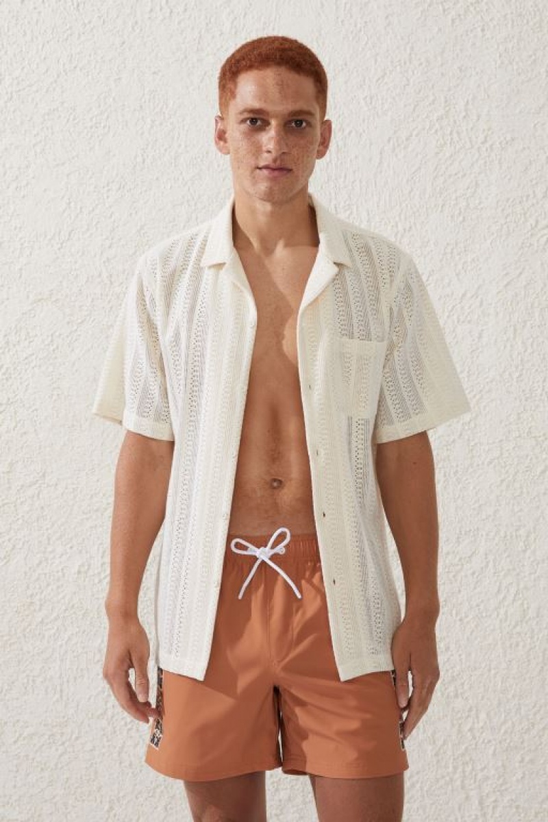 Cotton On Stretch Swim Men's Shorts Orange | UyaAYXZKsPB
