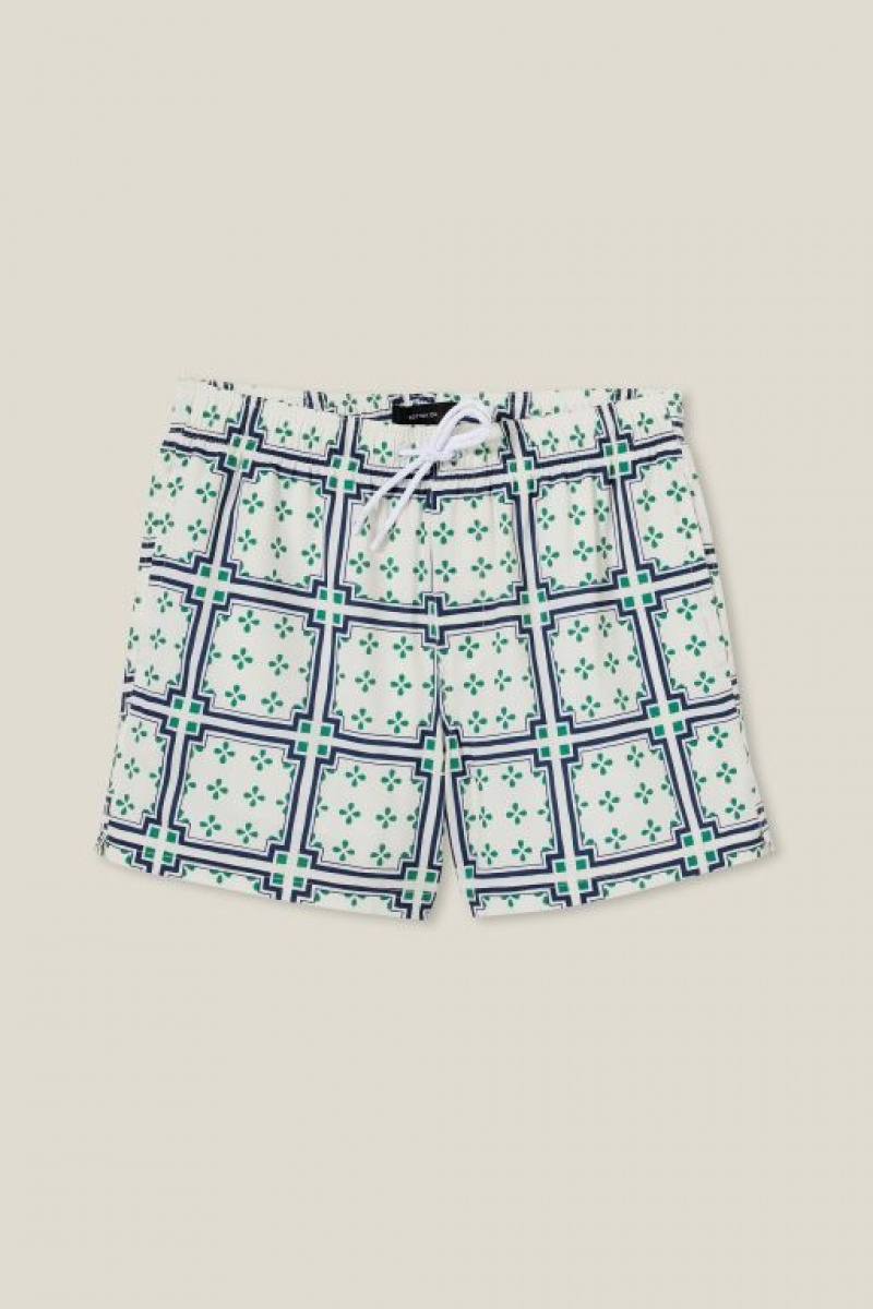 Cotton On Stretch Swim Men's Shorts White | OIFoOMsy7DP