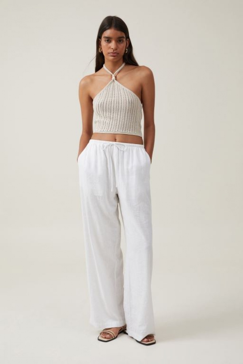 Cotton On Summer Crochet Halter Women's Knitwear Grey | pPSHHdEIGZv