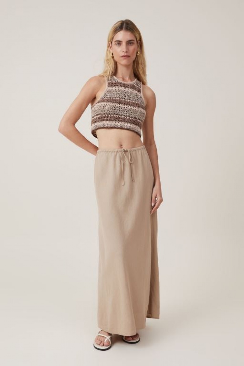 Cotton On Summer Knit Crochet Women's Tanks Neutral | AWdGb4QB8q7