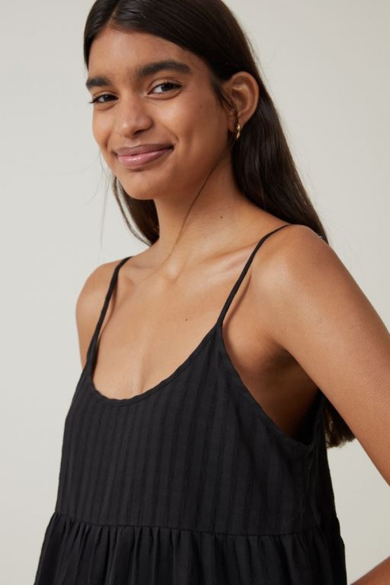 Cotton On Summer Tiered Women's Maxi Dress Black | dowFY1jwiKo