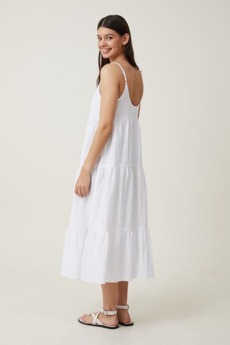 Cotton On Summer Tiered Women's Maxi Dress White | nq3HgOH5y07