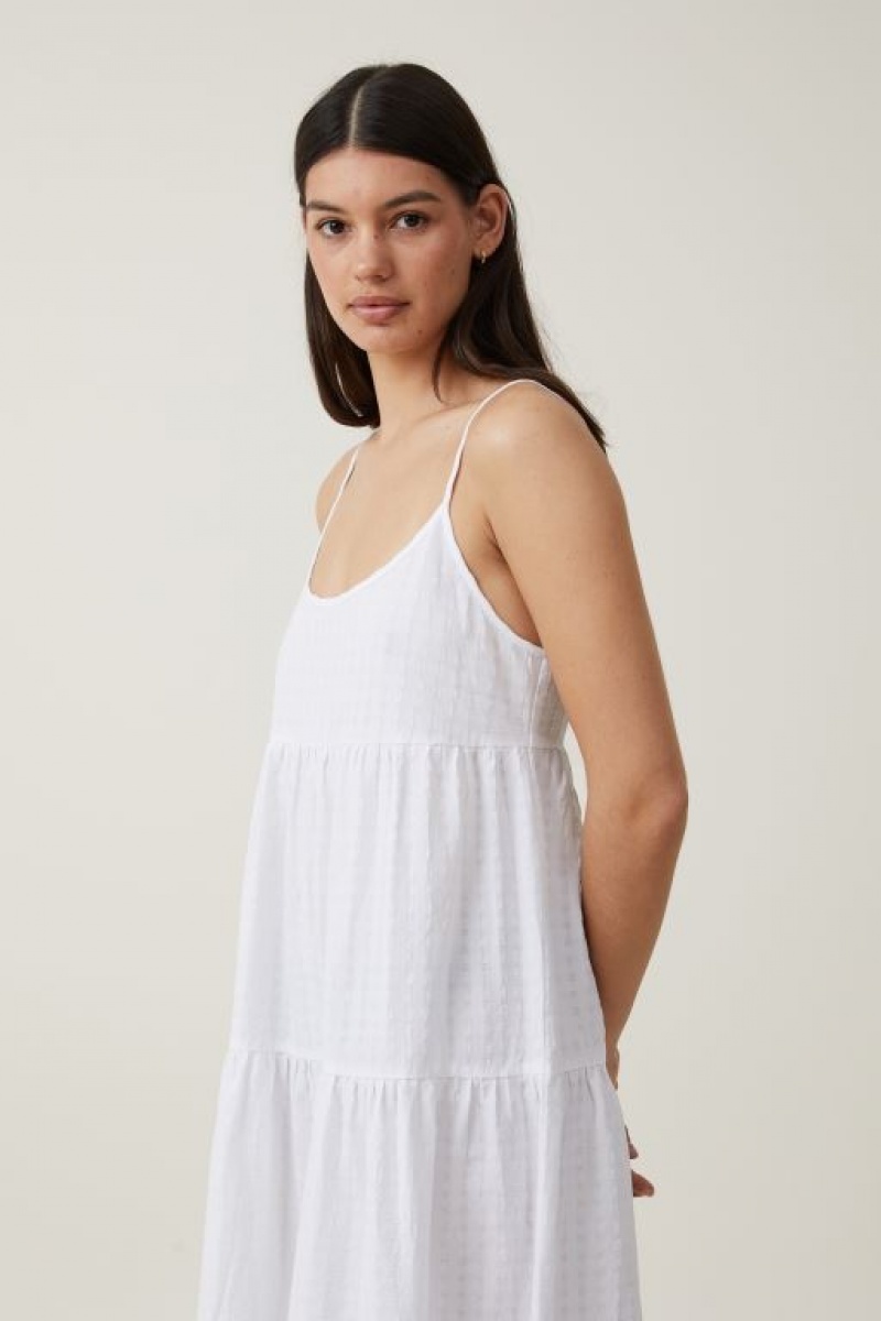 Cotton On Summer Tiered Women's Maxi Dress White | nq3HgOH5y07
