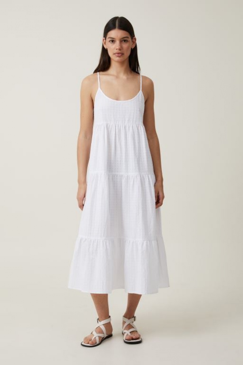 Cotton On Summer Tiered Women\'s Maxi Dress White | nq3HgOH5y07