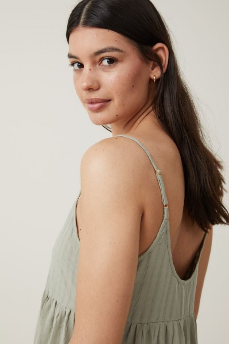 Cotton On Summer Tiered Women's Maxi Dress Olive | ixuCaN7dS9Y